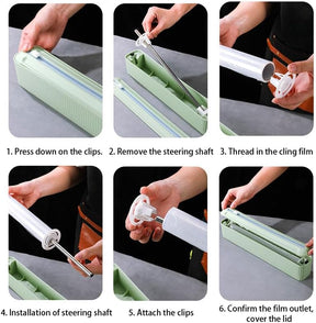 Dispensador 3 en 1: Papel Film, Aluminio y Mantequilla