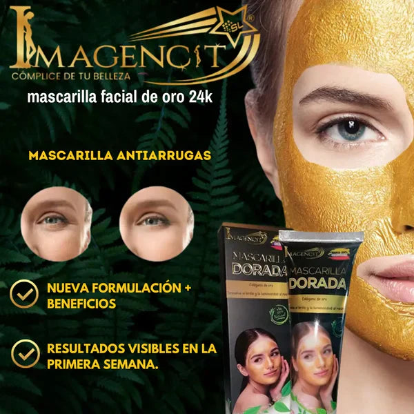 Mascarilla Facial de colágeno dorada